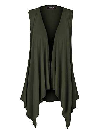 Product Cover MBJ Women's Lightweight Sleeveless Solid/Tie-Dye Open Front Drape Vest Cardigan S-XXXL Plus Size