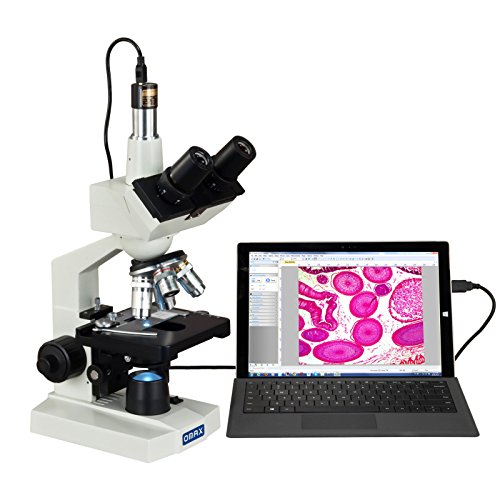 Product Cover OMAX 40X-2500X LED Digital Trinocular Lab Compound Microscope with 5MP Camera and Mechanical Stage