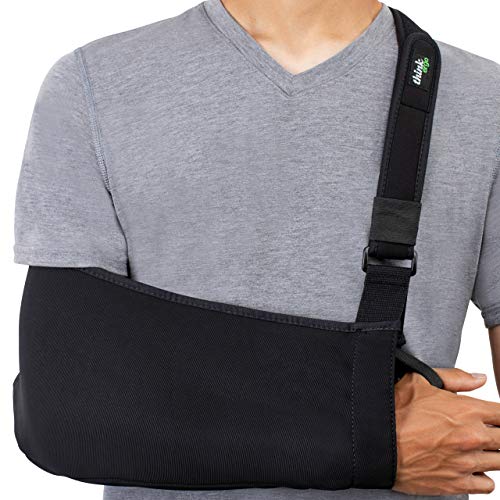 Product Cover Think Ergo Arm Sling Sport - Lightweight, Breathable, Ergonomically Designed Medical Sling for Broken & Fractured Bones - Adjustable Arm, Shoulder & Rotator Cuff Support (Adult)