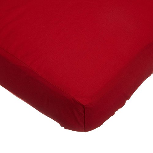 Product Cover TL Care 100% Natural Cotton Percale Fitted Crib Sheet for Standard Crib and Toddler Mattresses, Red, 28 x 52, Soft Breathable, for Boys and Girls