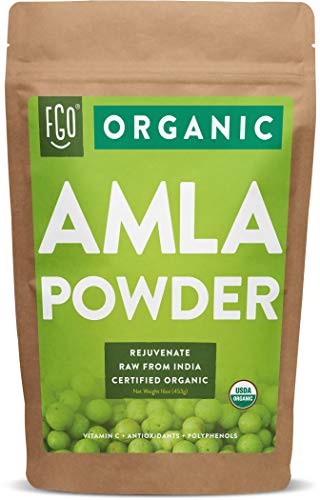 Product Cover Organic Amla Powder (Amalaki) | 16oz Resealable Kraft Bag (1lb) | 100% Raw From India | by FGO