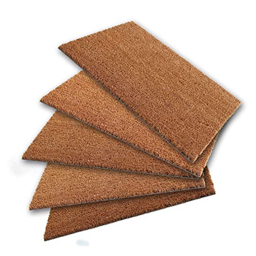 Product Cover Onlymat 5 Piece Packet Brown Natural Coir Doormat ,Plain Design,60 Cm X 35 Cm X 1.5 Cm
