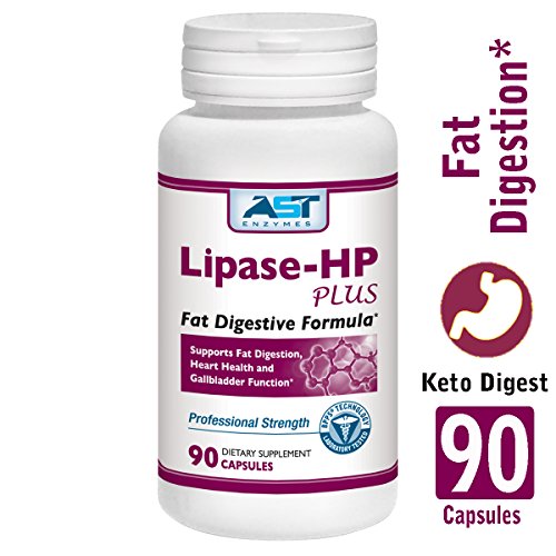 Product Cover Lipase-HP Plus - 90 Vegetarian Capsules - Fat Digestion Support - Keto Diet Digestive Enzyme Formula - AST Enzymes