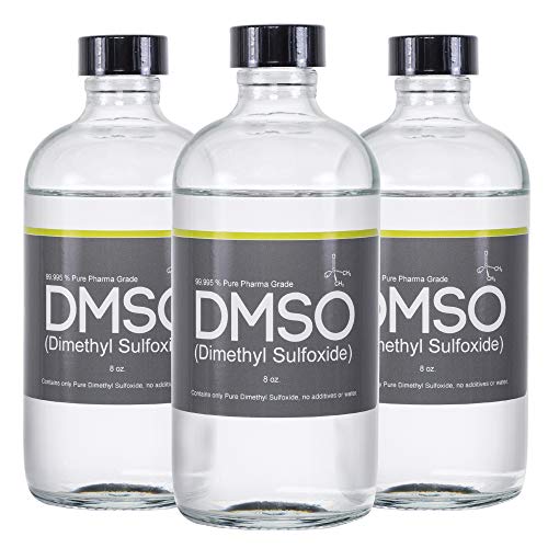 Product Cover LOW ODOR DMSO 3 Glass 8 oz Bottle Special 99.995% Pharma Grade Dimethyl Sulfoxide
