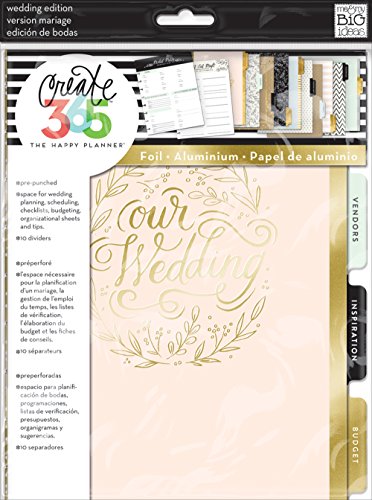 Product Cover me & my BIG ideas Wedding Extension Pack - The Happy Planner Scrapbooking Supplies - Pre-Punched Pages - Wedding Planning, Scheduling, Budgeting - With Organizational Sheets & Tips - Classic Size
