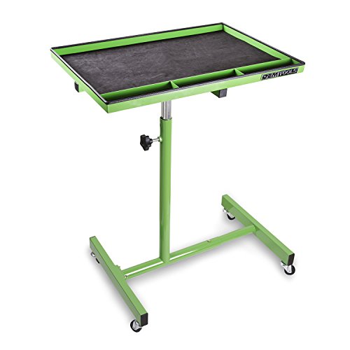 Product Cover OEMTOOLS 24616 Portable Tear Down Tray | Perfect Work Surface for Mechanics and Home Garages | 55-Pound Capacity, Heavy Duty Steel Construction | Rubberized Corners Won't Scratch Cars | Green