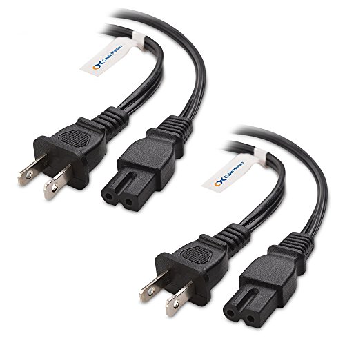 Product Cover Cable Matters 2-Pack 2 Slot Polarized Power Cord (2 Slot Power Cable) 10 Feet (NEMA 1-15P to IEC C7)