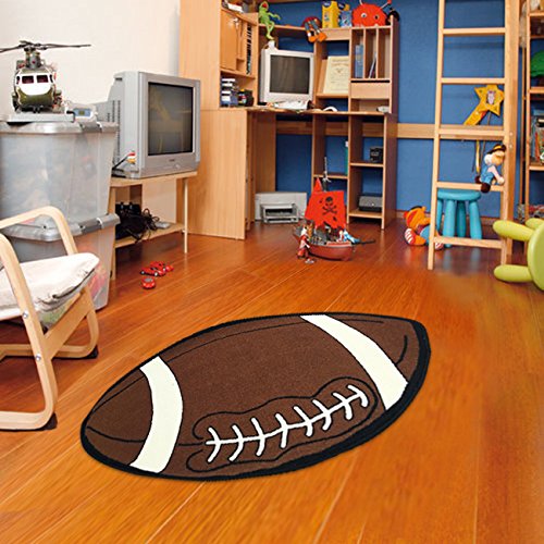 Product Cover Furnish my Place 715 Small 2x4 Kids Sports Football Shape Area Rug, 2'6