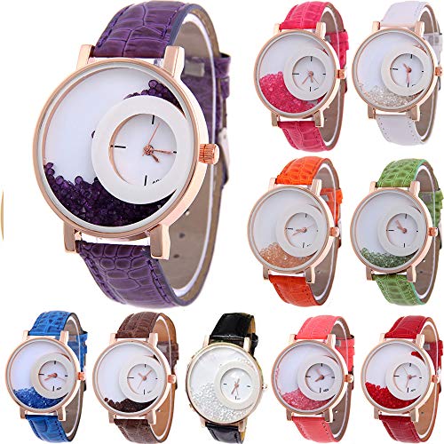 Product Cover Yunanwa 10 Pack Wholesales Women's Leather Watch Quicksand Bracelet Ladies Dress