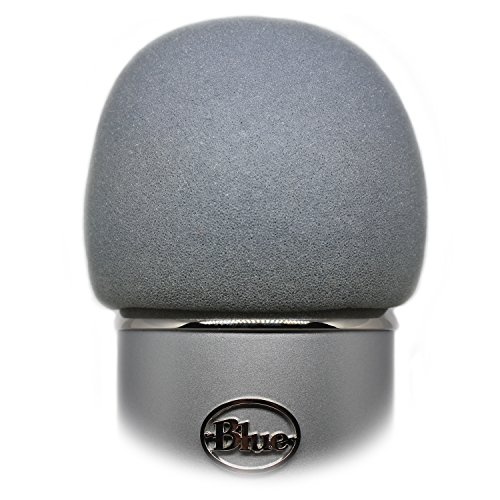 Product Cover Professional Foam Windscreen for Blue Yeti - Covers Other Large Microphones, such as MXL, Audio Technica and Many More - Quality Sponge Material Makes This The Perfect Pop Filter for your Mic (Silver)