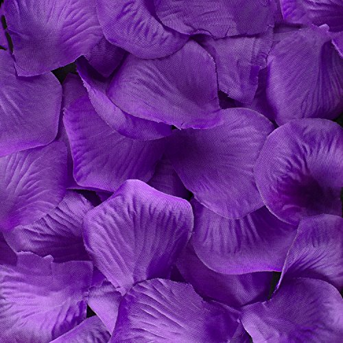 Product Cover Super Z Outlet Silk Fabric Flower Mini Rose Petals for Weddings (1000 Pieces) (Purple)