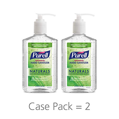 Product Cover PURELL Advanced Hand Sanitizer Naturals with Plant Based Alcohol, Citrus Scent, 12 fl oz Pump Bottle (Pack of 2)- 9629-06-EC