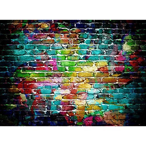 Product Cover Mohoo 7x5FT Colorful Brick Wall Silk Photography Backdrop for Studio Prop Photo Background 2.1x1.5m