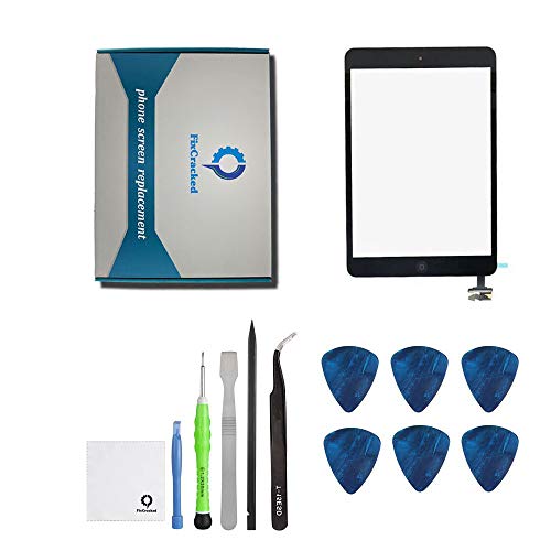 Product Cover Fixcracked Touch Screen Replacement Parts Digitizer Glass Assembly for Ipad mini & mini 2 + Professional Tool Kit (black)