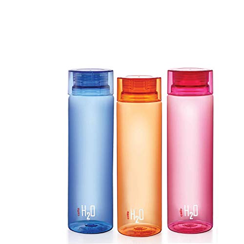Product Cover Cello H2O Unbreakable Bottle , 1 Litre, Set of 3, Assorted