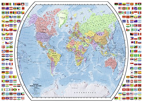 Product Cover Ravensburger Political World Map 1000 Piece Jigsaw Puzzle for Adults - Every Piece is Unique, Softclick Technology Means Pieces Fit Together Perfectly