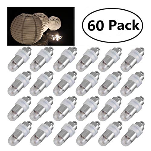 Product Cover Jofan 60pcs Warm White Mini Lights Paper Lantern Lights LED Balloon Lights for Floral Party Wedding Decoration (Waterproof and Submersible)