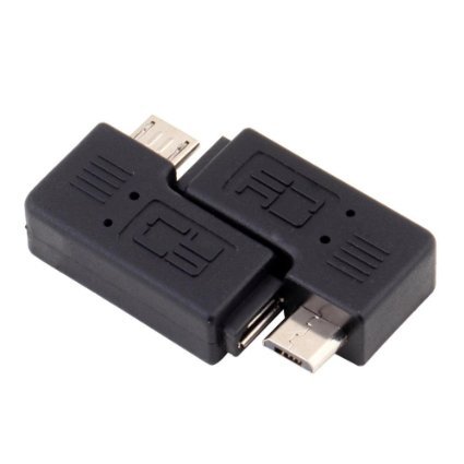 Product Cover Inovat 1 Pair Right Left Angle Micro USB Male 90 Degree USB Male to Micro Female Plug Adapters