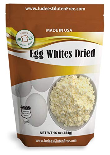 Product Cover Judee's Dried Egg White Protein 16 oz -Baking, Meringue, Smoothies -Non-GMO, USA Made, USDA Certified -Made from Freshest of Eggs (50 lb Bulk Size Available)