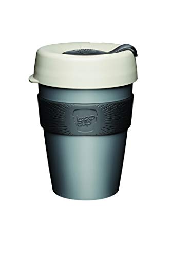 Product Cover KeepCup 12oz Reusable Coffee Cup. Toughened Glass Cup & Natural Cork Band. 12-Ounce/Medium, Espresso