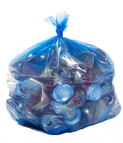 Product Cover ToughBag, Blue Recycling Bags, 33x39, 33 Gal, 100/case, 1.2 Mil