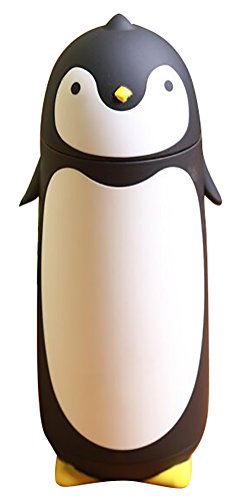 Product Cover ChezMax Penguin Cartoon Water Bottle for Kids Water Glass 10.0oz Black