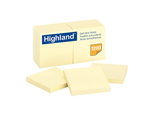 Product Cover Highland Notes, 3 x 3 Inch, Yellow, 12 Count (6549)