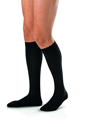 Product Cover JOBST forMen Knee High 30-40 mmHg Ribbed Dress Compression Socks, Closed Toe, Large Full Calf, Black