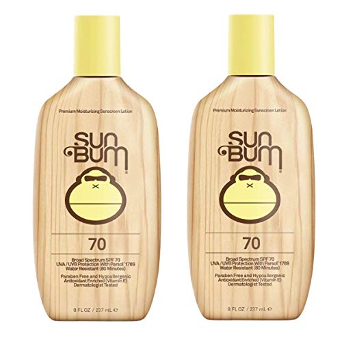 Product Cover Sun Bum Original Moisturizing Sunscreen Lotion SPF 70. Vegan and Reef Friendly (Octinoxate & Oxybenzone Free) Broad Spectrum UVA/UVB Sunscreen with Vitamin E (8 oz) - Pack of 2.