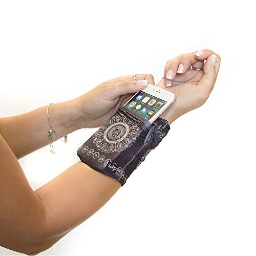 Product Cover Sprigs Banjees 2 Pocket Wrist Wallet - Batik Slate Gray, One Size Fits Most