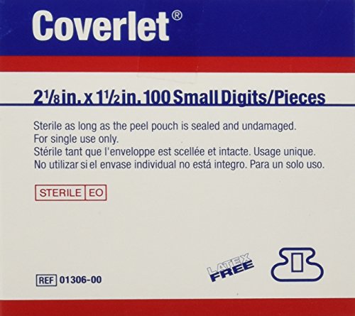 Product Cover BSN Medical 01306 Coverlet Fabric Adhesive Bandage, Latex Free, Fingertip, Small (Pack of 100)