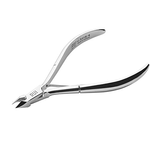 Product Cover Rui Smiths Professional Carbon Steel Cuticle Nippers for Home Users, French Handle, Single Spring, 6mm Jaw (Full Jaw)