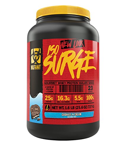 Product Cover Mutant ISO Surge Whey Protein Powder Acts FAST to Help Recover, Build Muscle, Bulk and Strength, Uses Only High Quality Ingredients, 1.6 lb - Cookies & Cream