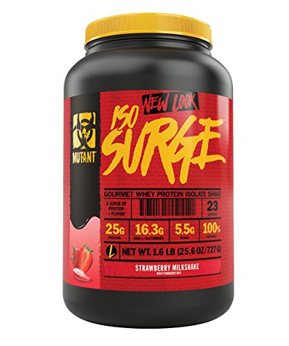 Product Cover Mutant ISO Surge Whey Protein Powder Acts FAST to Help Recover, Build Muscle, Bulk and Strength, Uses Only High Quality Ingredients, 1.6 lb - Strawberry Milkshake