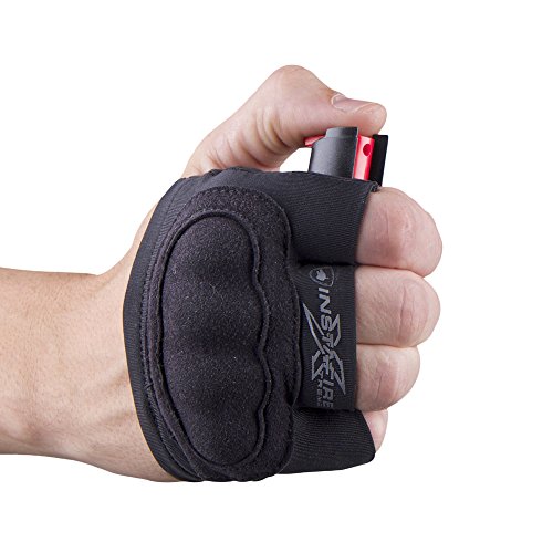 Product Cover Guard Dog Instafire Xtreme Self-Defense Pepper Spray for Running and Jogging with Knuckle Defense, Fits in Hand, Sweatproof, Black