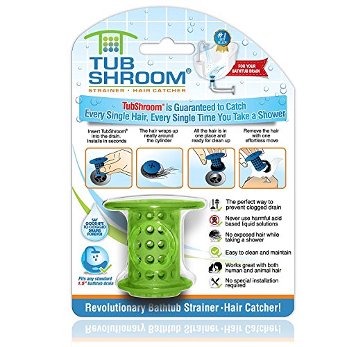 Product Cover TubShroom the Revolutionary Tub Drain Protector Hair Catcher, Strainer, Snare, Green