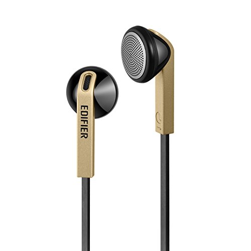 Product Cover Edifier H190 Premium Earbuds - Classic Style Earbud Headphones - Golden Color Earphones with Non-Tangle Wire