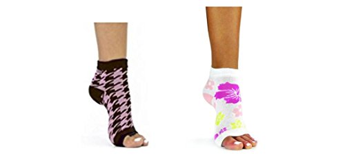Product Cover Freetoes Toeless Sock X 2 Pair (1- Pink Flower,1-Pink Black Houndstooth))
