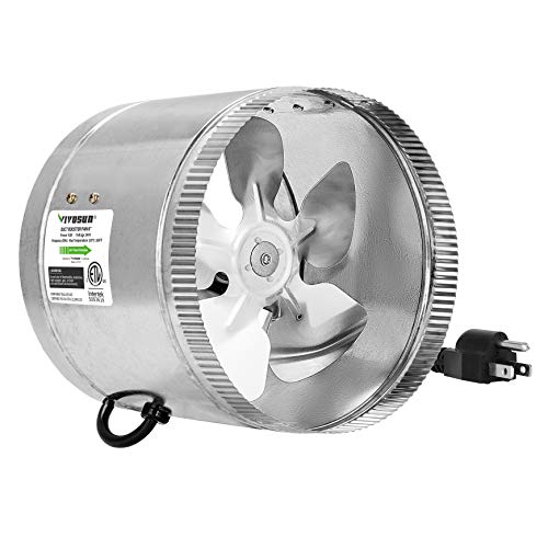 Product Cover VIVOSUN 8 inch Inline Duct Booster Fan 420 CFM, Low Noise & Extra Long 5.5' Grounded Power Cord
