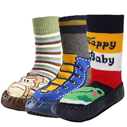 Product Cover KF Baby Toddlers Boys Girls Non-Skid Slipper Socks Value Pack [3 Pairs]