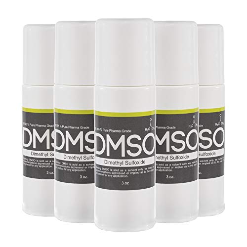 Product Cover 5 Bottle Special, 99.995% Non diluted Pharma Grade Oder Free DMSO (Dimethyl Sulfoxide) 3oz Roll On BPA FREE