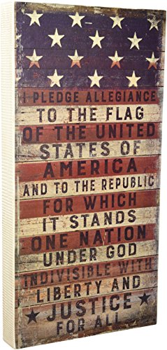 Product Cover Primitives by Kathy Rustic Patriotic Box Sign, 9 x 18-Inches, Pledge to The Flag