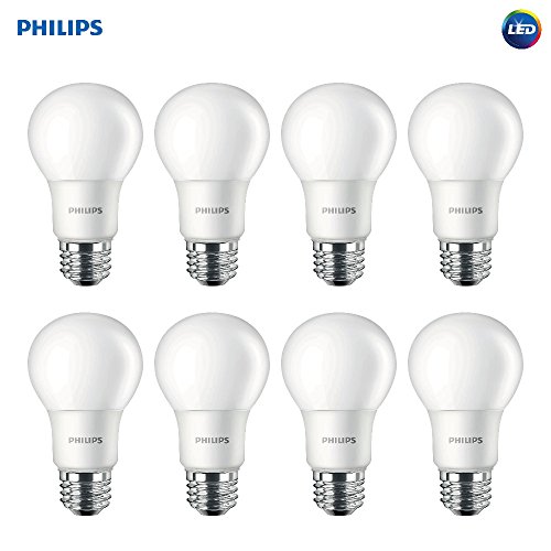 Product Cover Philips LED Non-Dimmable A19 Frosted Light Bulb: 800-Lumen, 2700-Kelvin, 8.5-Watt (60-Watt Equivalent), E26 Base, Soft White, 8-Pack