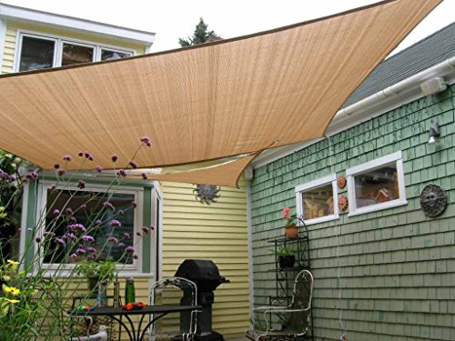 Product Cover Shade&Beyond 8' x 10' Sun Shade Sail Canopy Rectangle Sand, UV Block Sunshade for Backyard Yard Deck Outdoor Facility and Activities