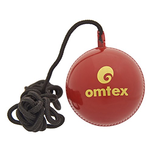 Product Cover Omtex Cricket Ball Hanging And Knocking Ball With Cord For Batting Practice Size:5.5 Diameter 2.5 Cms