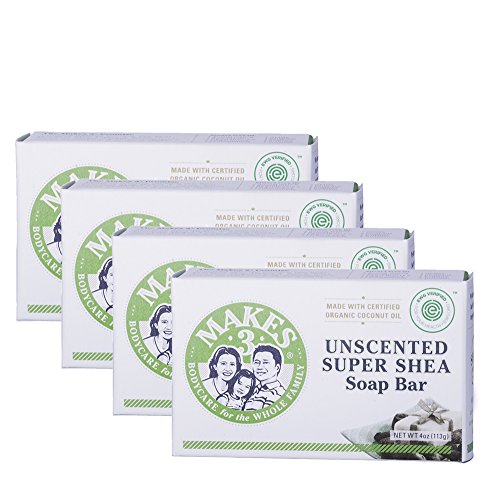 Product Cover Organic Shea Butter Soap Pack - 100% Handcrafted Organic Soap - Anti-aging for Dry Skin and Eczema - Prevents Wrinkles, Sagging Skin, Age Spots - Promotes Healthy Complexion (4 Organic Soap Bars)