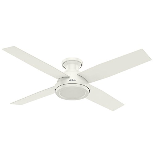 Product Cover Hunter Indoor Low Profile Ceiling Fan, with remote control - Dempsey 52 inch, White, 59248