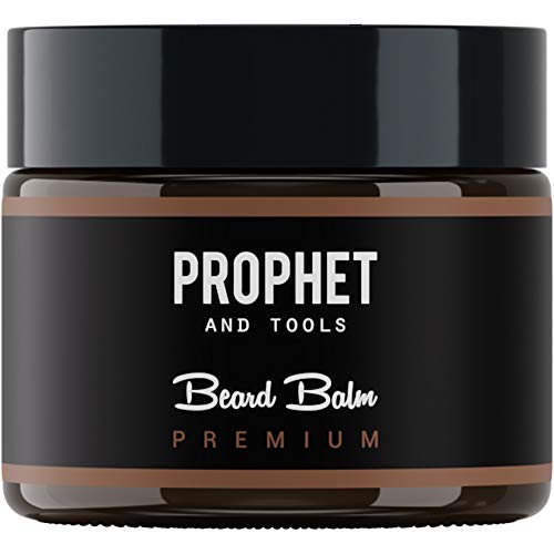 Product Cover PREMIUM Beard Balm Butter and Wax Formula For Men Grooming! Adds Mild Styling & Hold, Softens Beards & Mustache, Gives Shine and Promotes Fuller Thicker Beard Oil Hair Growth! Prophet and Tools