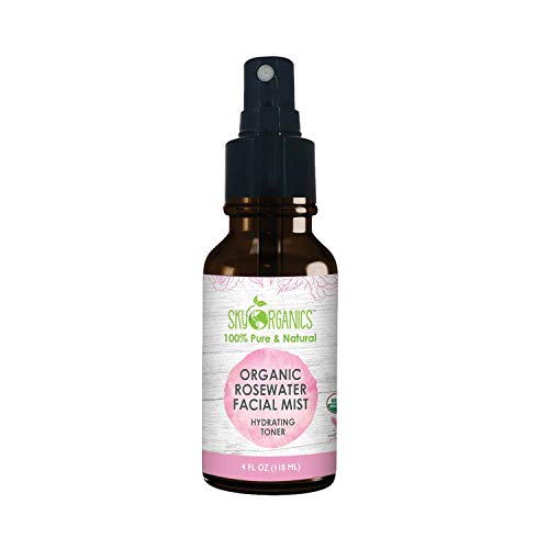 Product Cover Organic Rose Water Toner by Sky Organics 100% Pure Distilled Rosewater Toner For Face & Hair- Best Gentle Facial Cleanser - Dry & Acne Prone Skin for Serums Moisturizers & Makeup, 4 oz