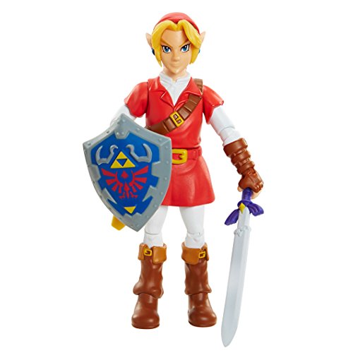 Product Cover World of Nintendo, Legend of Zelda: Ocarina of Time Link in Goron Tunic Action Figure, 4 Inches